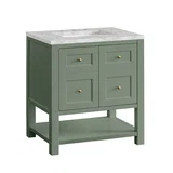 Breckenridge 30" Single Vanity, Smokey Celadon w/ 3 CM Victorian Silver Top