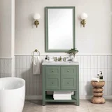 Breckenridge 30" Single Vanity, Smokey Celadon w/ 3 CM Victorian Silver Top