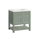 Breckenridge 30" Single Vanity, Smokey Celadon w/ 3 CM White Zeus Top