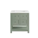 Breckenridge 30" Single Vanity, Smokey Celadon w/ 3 CM White Zeus Top