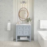 Breckenridge 30" Single Vanity, Serenity Blue, w/ 3 CM Carrara Marble Top