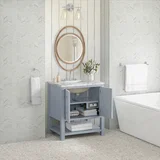 Breckenridge 30" Single Vanity, Serenity Blue, w/ 3 CM Carrara Marble Top