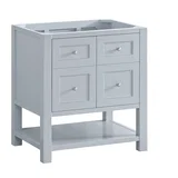 Breckenridge 30" Single Vanity, Serenity Blue, w/ 3 CM Eternal Jasmine Pearl Quartz Top