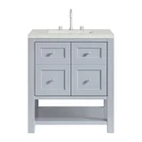 Breckenridge 30" Single Vanity, Serenity Blue, w/ 3 CM Lime Delight Quartz Top