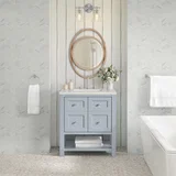 Breckenridge 30" Single Vanity, Serenity Blue, w/ 3 CM Lime Delight Quartz Top