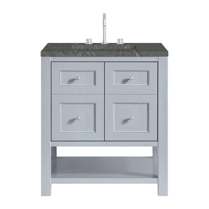Breckenridge 30" Single Vanity, Serenity Blue, w/ 3 CM Parisien Bleu Quartz Top