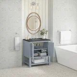 Breckenridge 30" Single Vanity, Serenity Blue, w/ 3 CM Parisien Bleu Quartz Top