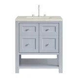 Breckenridge 30" Single Vanity, Serenity Blue, w/ 3 CM Siberian Silestone Top