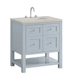 Breckenridge 30" Single Vanity, Serenity Blue, w/ 3 CM Siberian Silestone Top