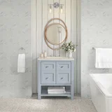 Breckenridge 30" Single Vanity, Serenity Blue, w/ 3 CM Siberian Silestone Top