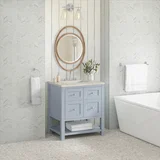 Breckenridge 30" Single Vanity, Serenity Blue, w/ 3 CM Siberian Silestone Top