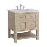 Breckenridge 30" Single Vanity, Whitewashed Oak w/ 3 CM Eternal Jasmine Pearl Silestone Top