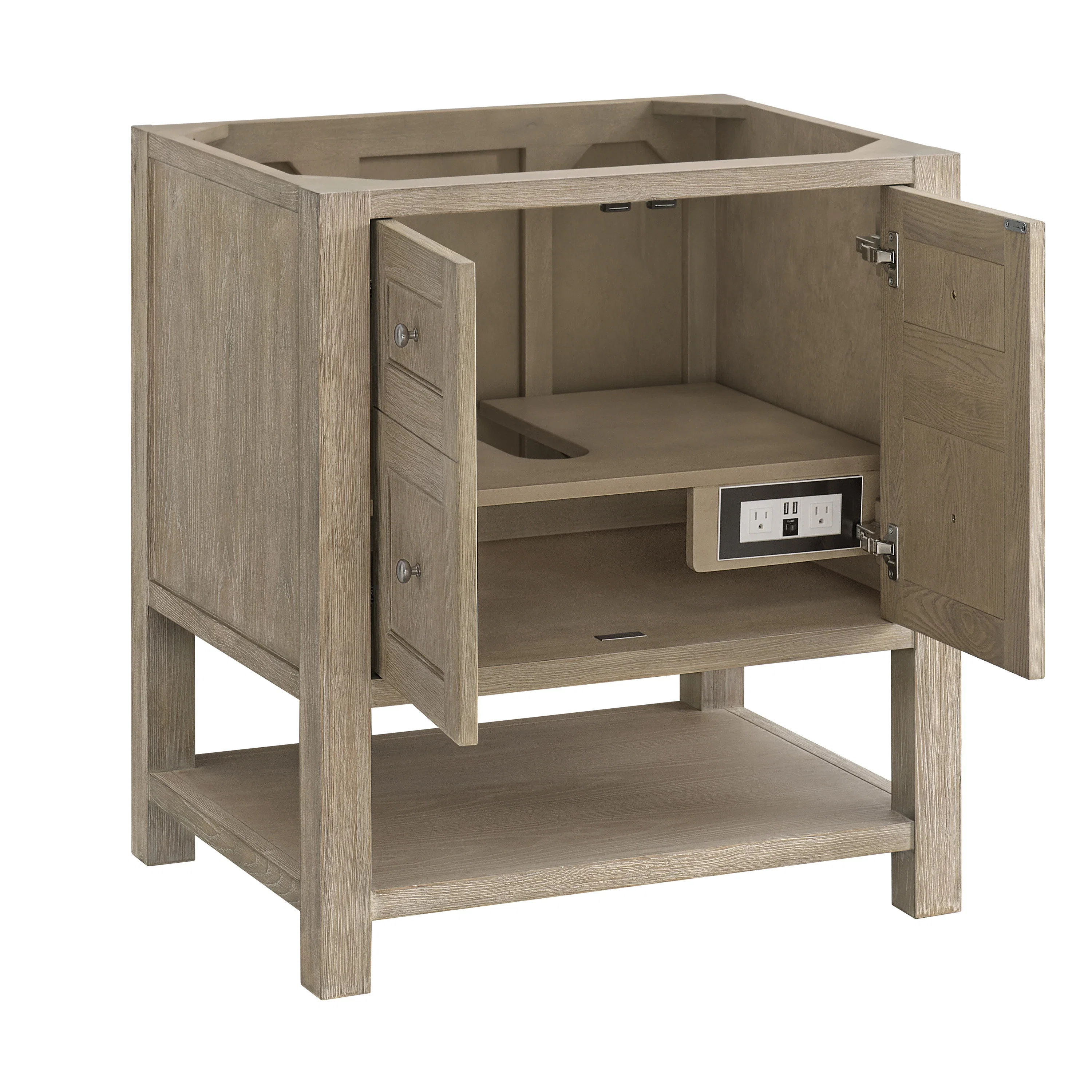 Breckenridge 30" Single Vanity, Whitewashed Oak w/ 3 CM Ethereal Noctis Silestone Top