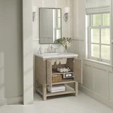 Breckenridge 30" Single Vanity, Whitewashed Oak w/ 3 CM Ethereal Noctis Silestone Top