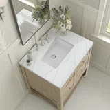 Breckenridge 30" Single Vanity, Whitewashed Oak w/ 3 CM Ethereal Noctis Silestone Top
