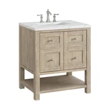 Breckenridge 30" Single Vanity, Whitewashed Oak w/ 3 CM Ethereal Noctis Silestone Top