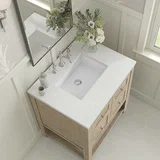 Breckenridge 30" Single Vanity, Whitewashed Oak w/ 3 CM Lime Delight Silestone Top