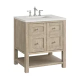 Breckenridge 30" Single Vanity, Whitewashed Oak w/ 3 CM Lime Delight Silestone Top