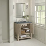 Breckenridge 30" Single Vanity, Whitewashed Oak w/ 3 CM Parisien Bleu Silestone Top