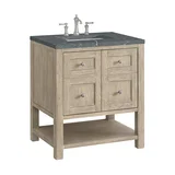 Breckenridge 30" Single Vanity, Whitewashed Oak w/ 3 CM Parisien Bleu Silestone Top