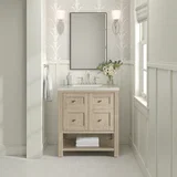 Breckenridge 30" Single Vanity, Whitewashed Oak, w/ 3 CM Siberian Silestone Top