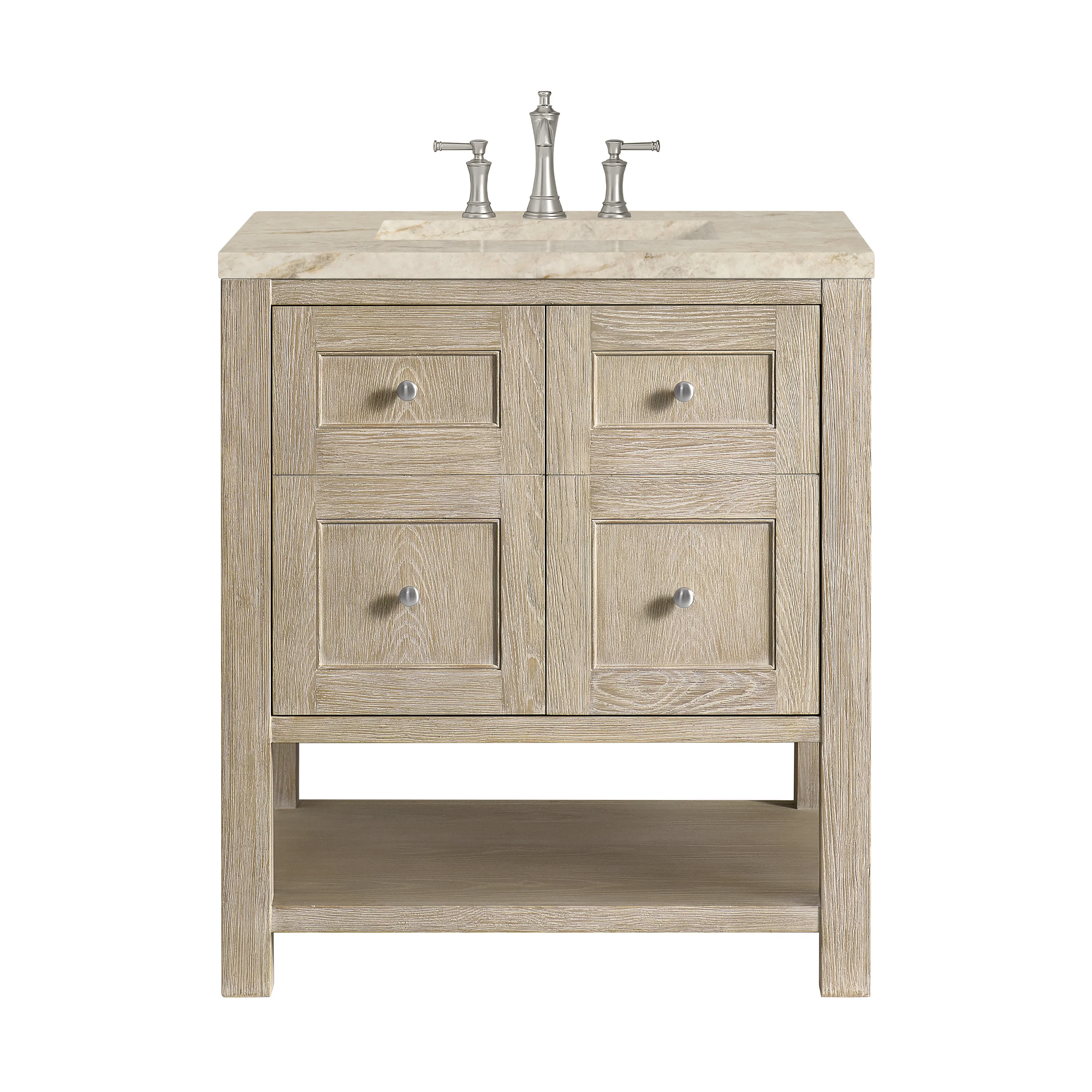 Breckenridge 30" Single Vanity, Whitewashed Oak, w/ 3 CM Tajnar Eclos Top