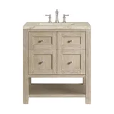 Breckenridge 30" Single Vanity, Whitewashed Oak, w/ 3 CM Tajnar Eclos Top