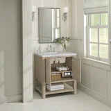 Breckenridge 30" Single Vanity, Whitewashed Oak w/ 3 CM Victorian Silver Silestone Top