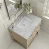 Breckenridge 30" Single Vanity, Whitewashed Oak w/ 3 CM Victorian Silver Silestone Top
