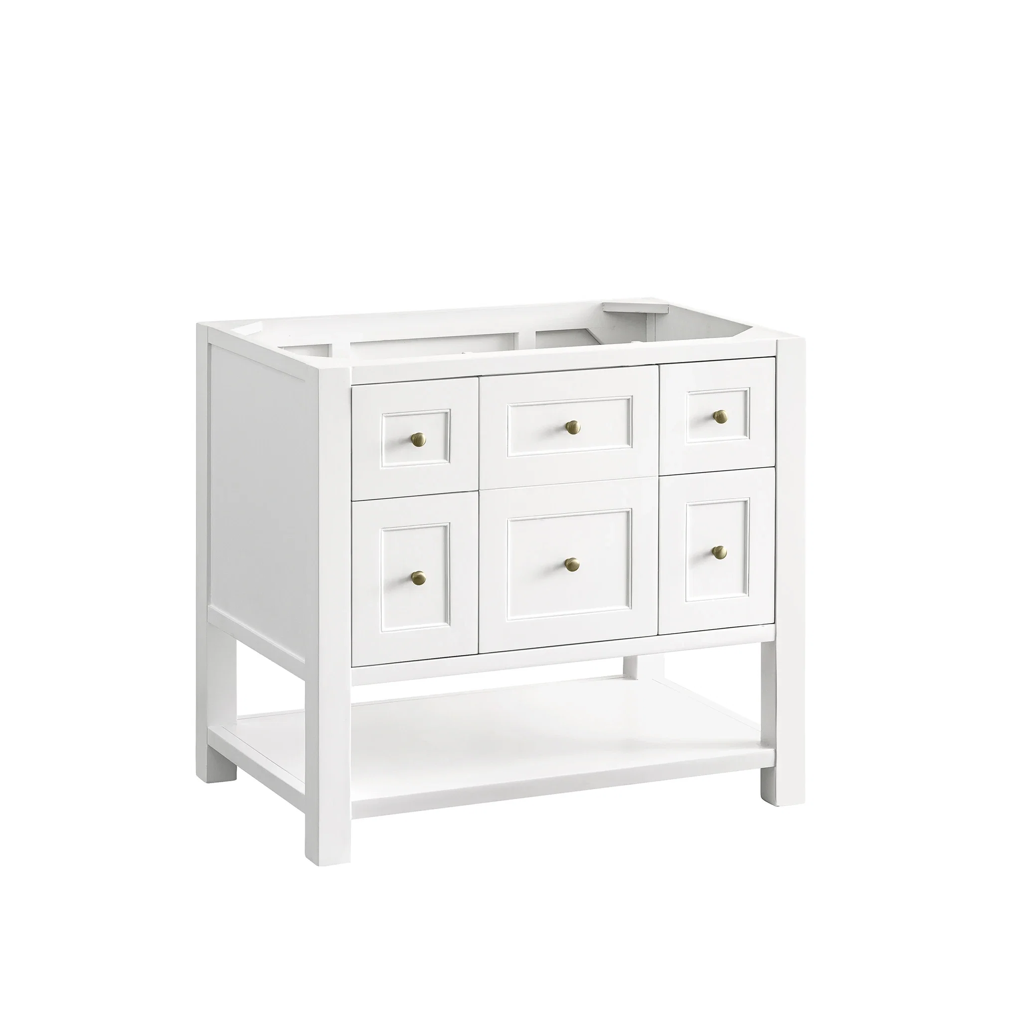Breckenridge 36" Single Vanity, Bright White w/ 3 CM Eternal Jasmine Pearl Top
