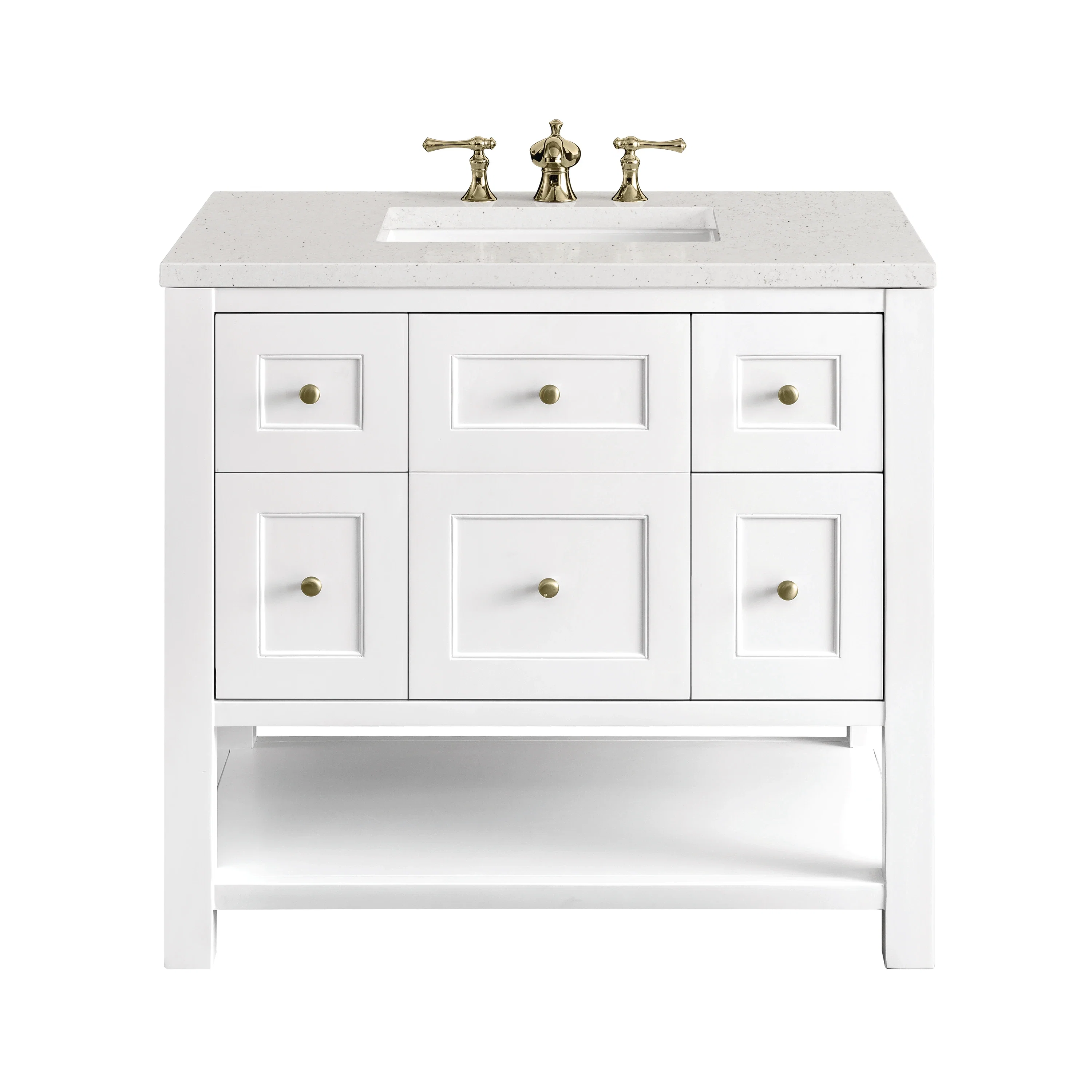 Breckenridge 36" Single Vanity, Bright White w/ 3 CM Lime Delight Top