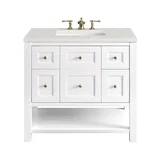 Breckenridge 36" Single Vanity, Bright White w/ 3 CM Lime Delight Top