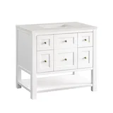 Breckenridge 36" Single Vanity, Bright White w/ 3 CM Lime Delight Top