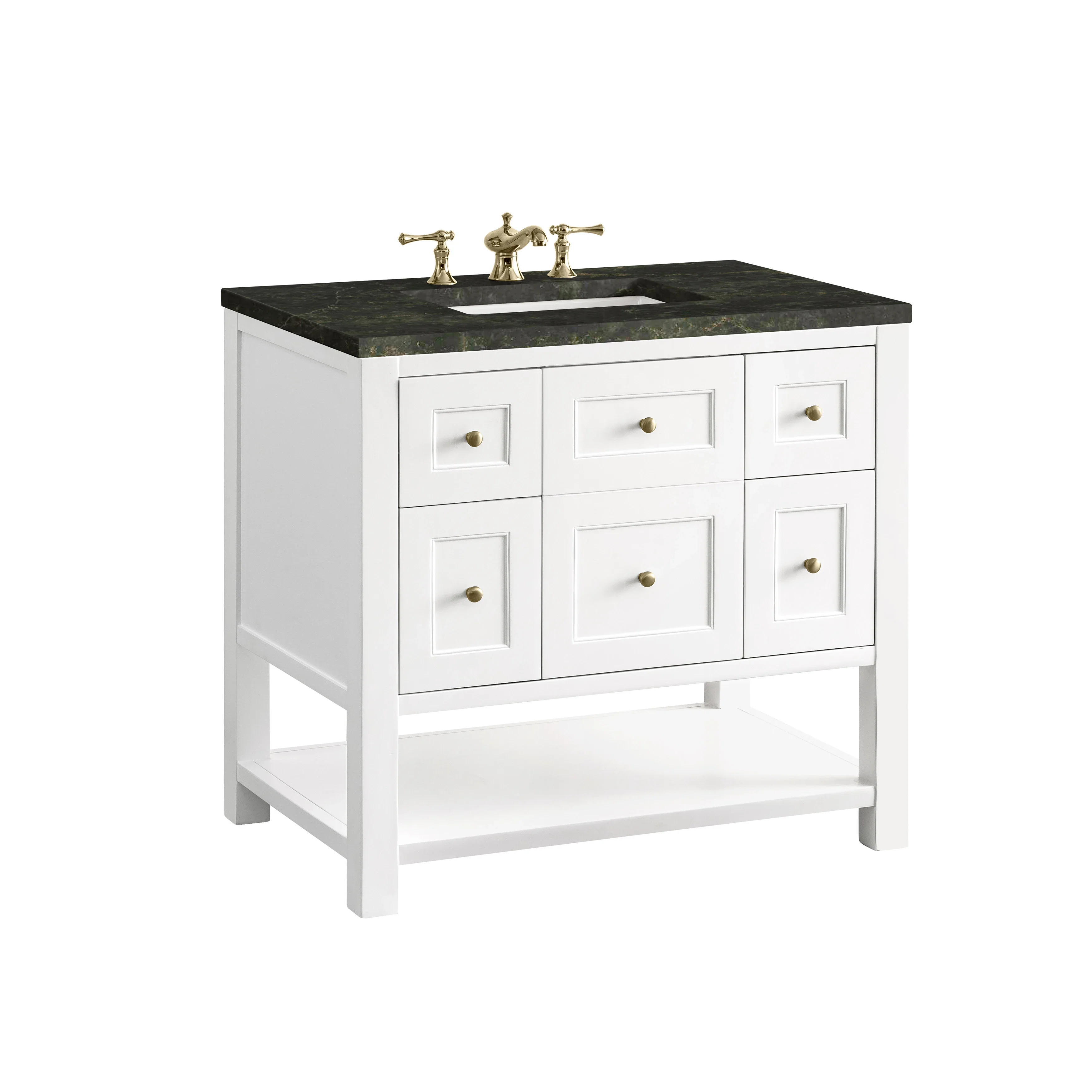 Breckenridge 36" Single Vanity, Bright White, w/ 3 CM Phantome Eclos Top