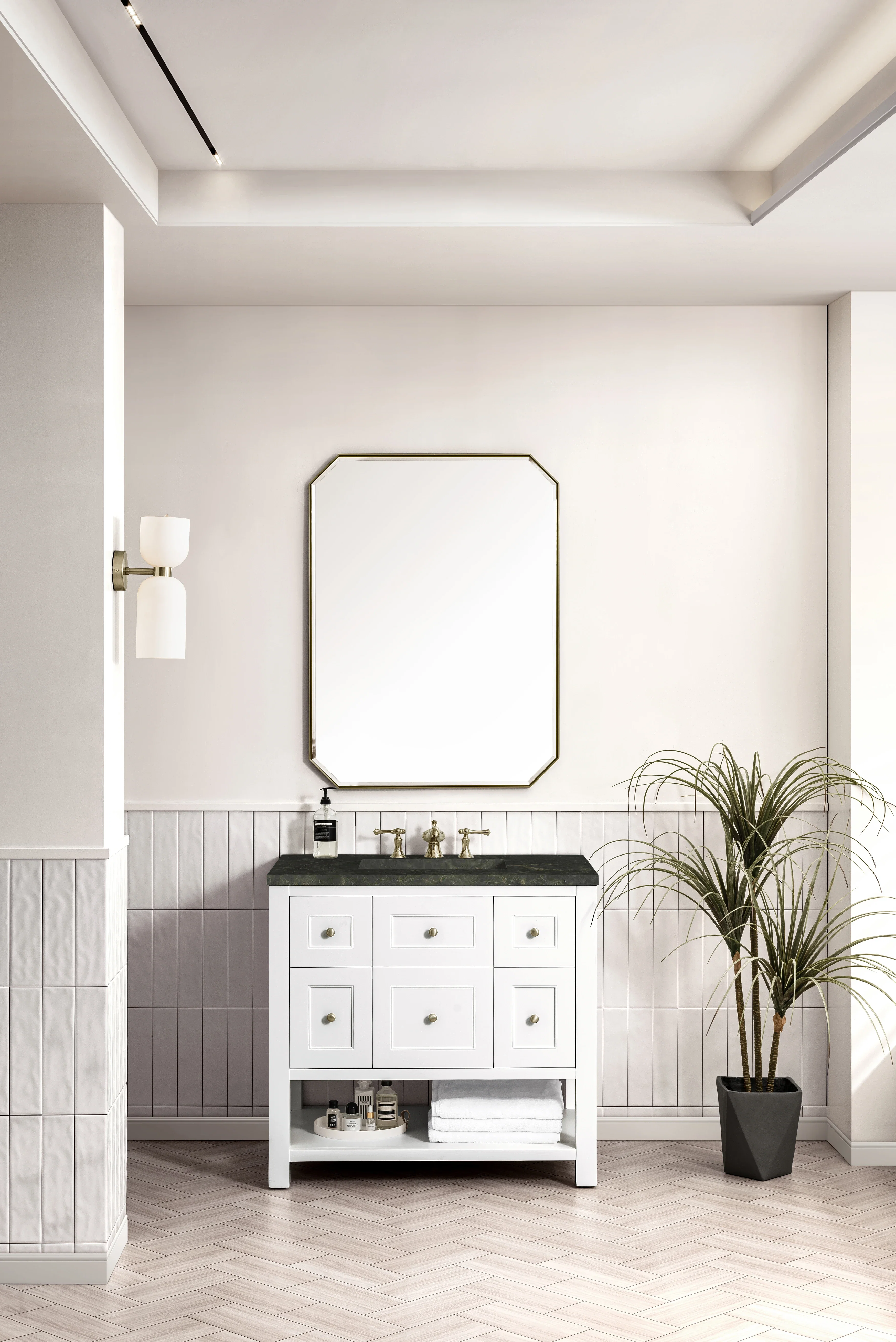 Breckenridge 36" Single Vanity, Bright White, w/ 3 CM Phantome Eclos Top