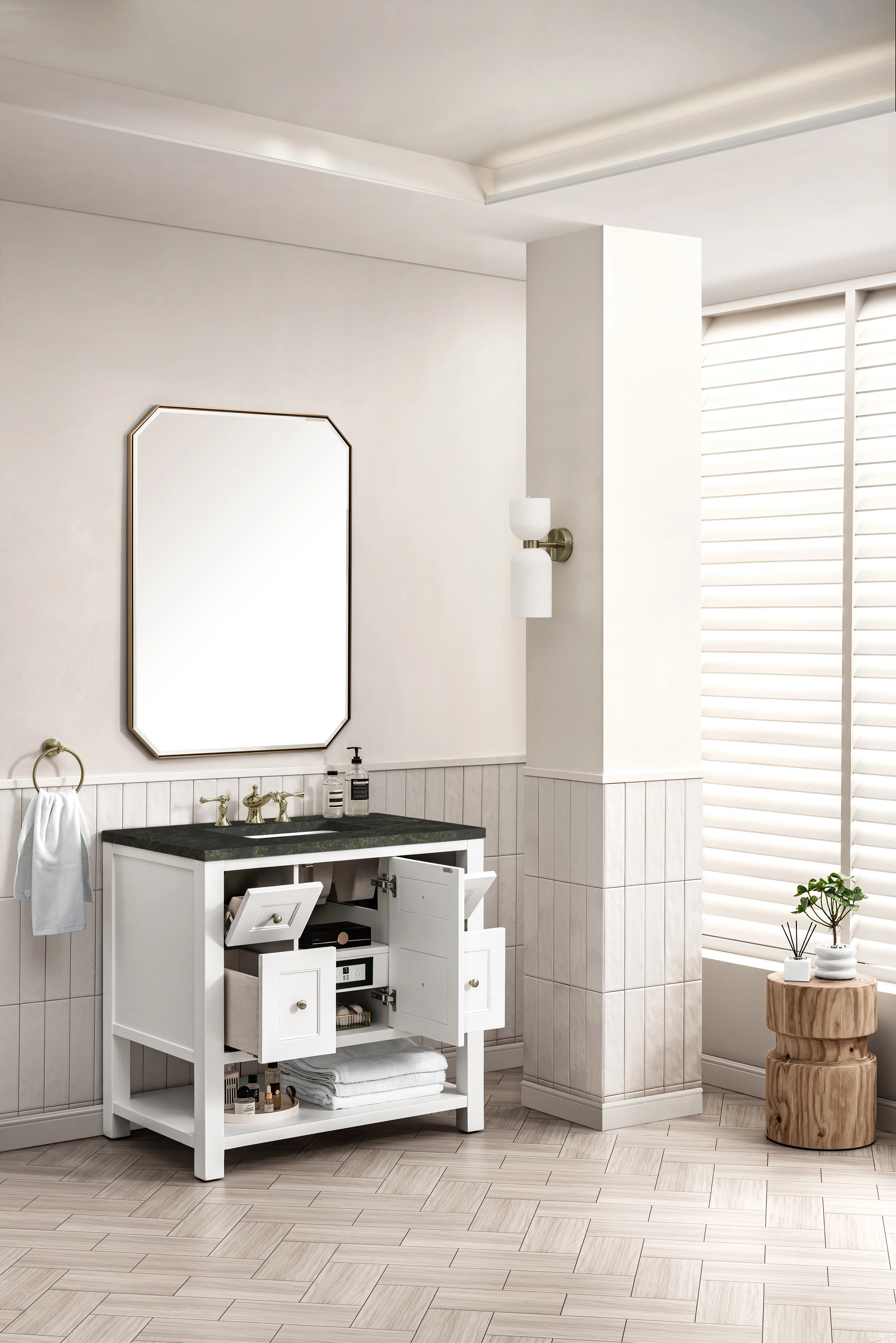 Breckenridge 36" Single Vanity, Bright White, w/ 3 CM Phantome Eclos Top