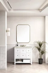 Breckenridge 36" Single Vanity, Bright White, w/ 3 CM Siberian Silestone Top