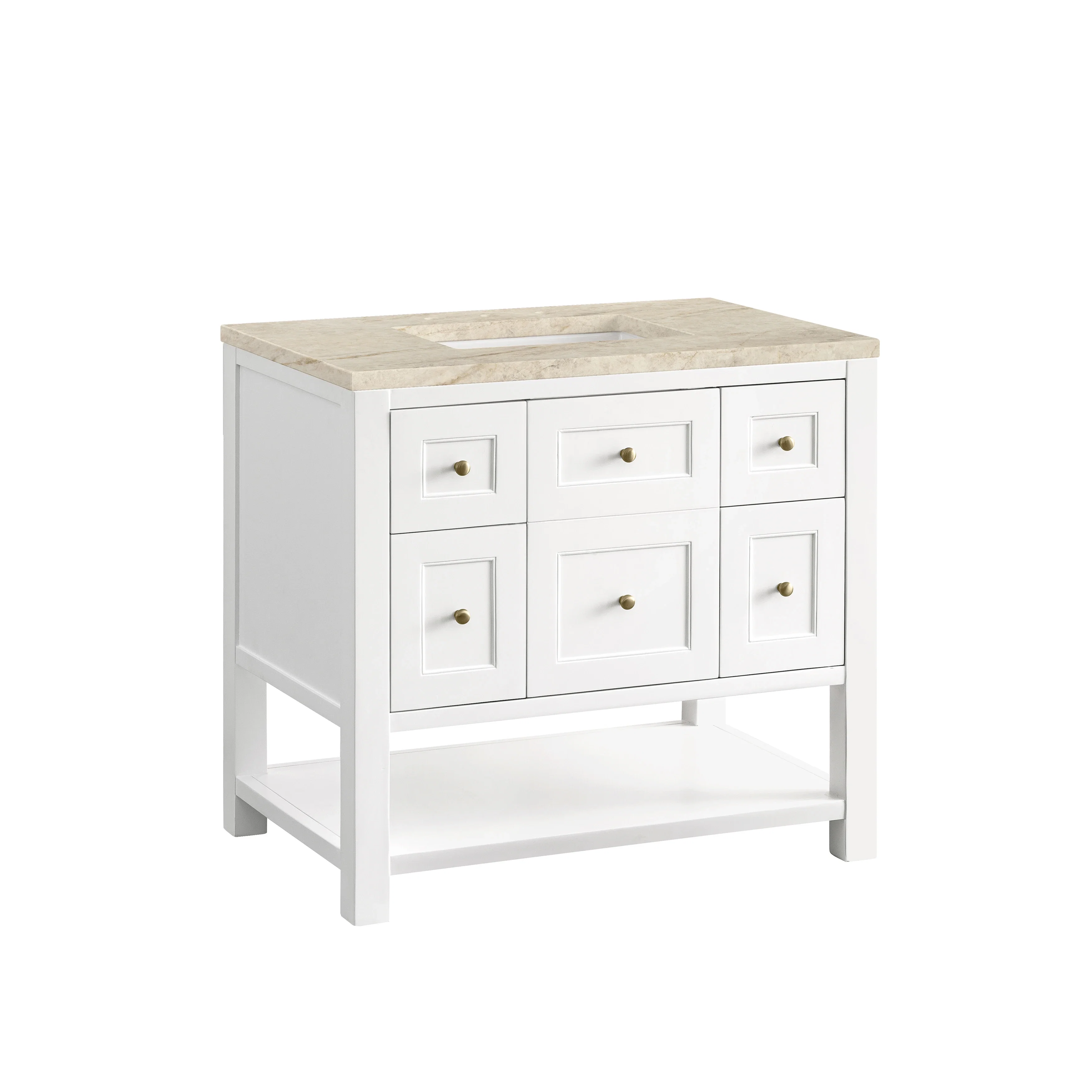 Breckenridge 36" Single Vanity, Bright White, w/ 3 CM Tajnar Eclos Top