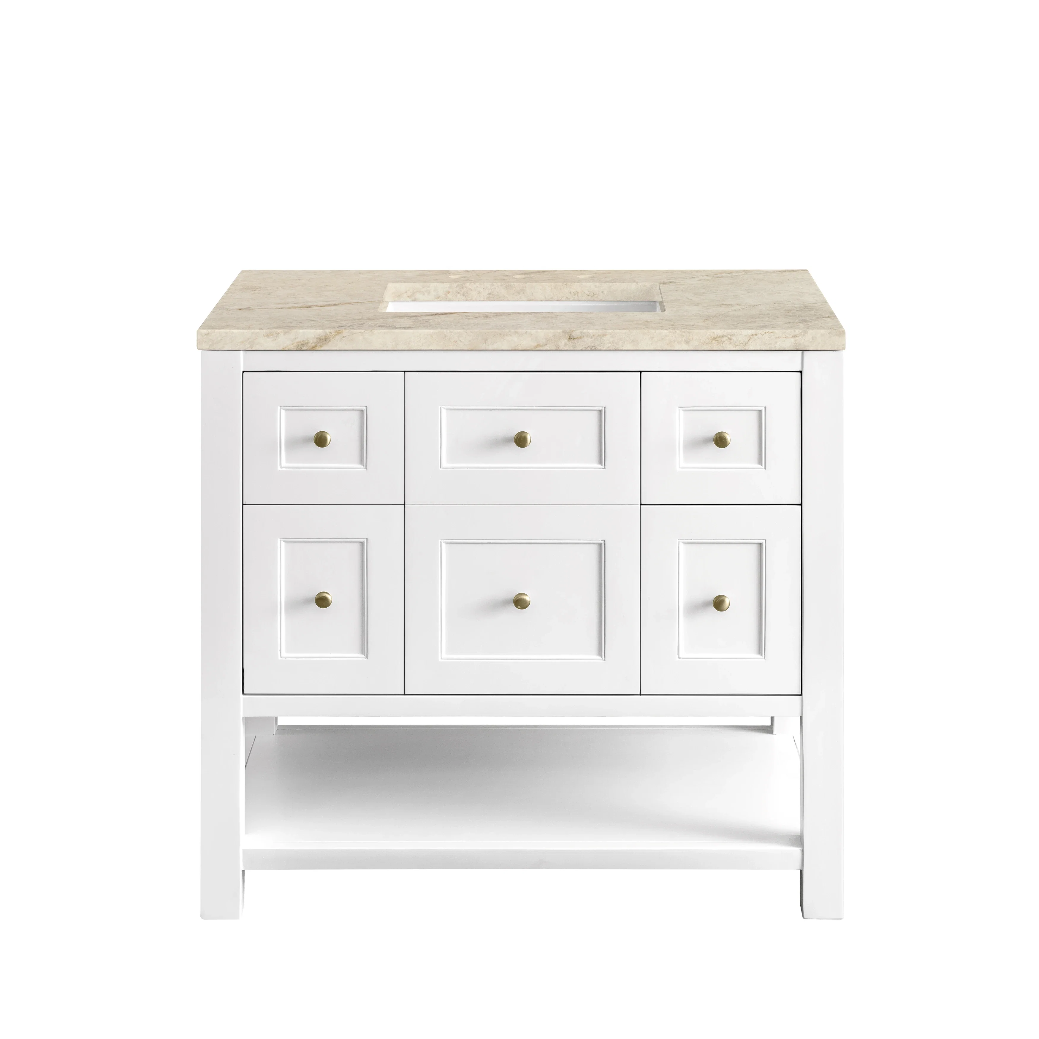 Breckenridge 36" Single Vanity, Bright White, w/ 3 CM Tajnar Eclos Top