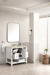Breckenridge 36" Single Vanity, Bright White, w/ 3 CM Tajnar Eclos Top