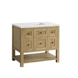 Breckenridge 36" Single Vanity, Light Natural Oak w/ 3 CM Ethereal Noctis Top