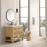 Breckenridge 36" Single Vanity, Light Natural Oak w/ 3 CM Ethereal Noctis Top