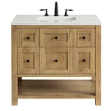 Breckenridge 36" Single Vanity, Light Natural Oak w/ 3 CM Lime Delight Top