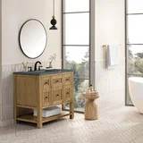 Breckenridge 36" Single Vanity, Light Natural Oak w/ 3 CM Parisien Bleu Top