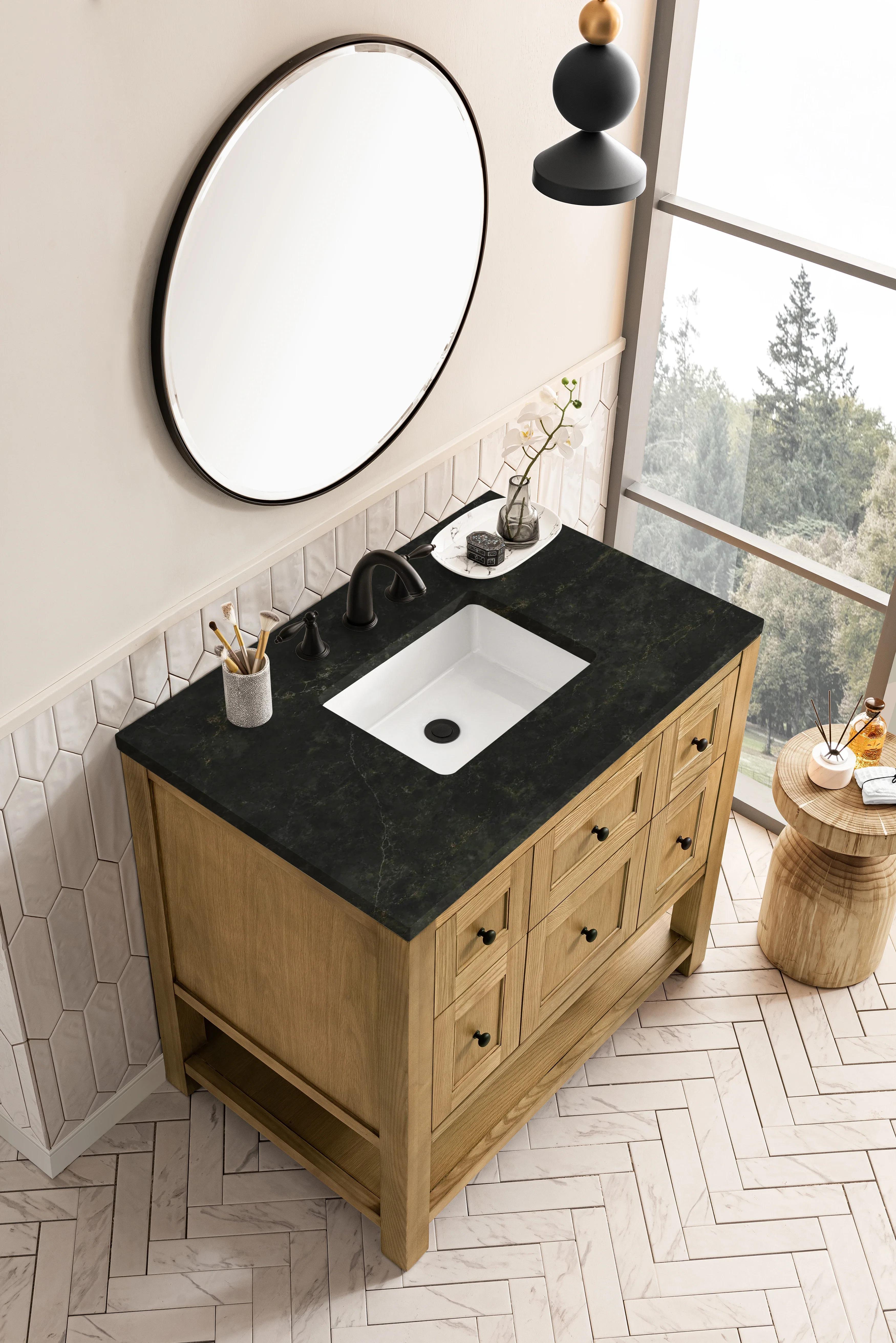 Breckenridge 36" Single Vanity, Light Natural Oak, w/ 3 CM Phantome Eclos Top