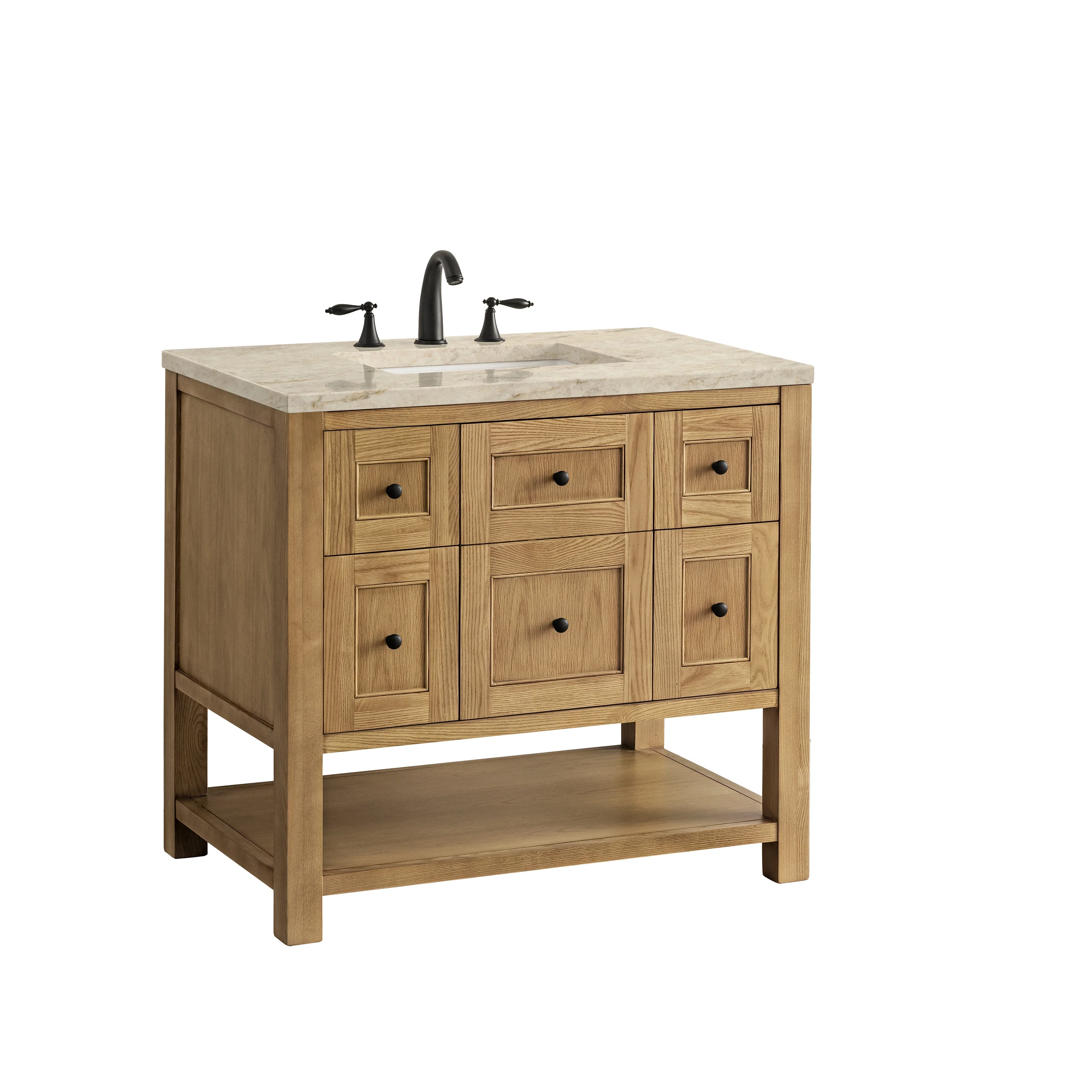 Breckenridge 36" Single Vanity, Light Natural Oak, w/ 3 CM Tajnar Eclos Top