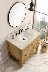 Breckenridge 36" Single Vanity, Light Natural Oak, w/ 3 CM Tajnar Eclos Top