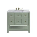 Breckenridge 36" Single Vanity, Smokey Celadon w/ 3 CM Carrara Marble Top