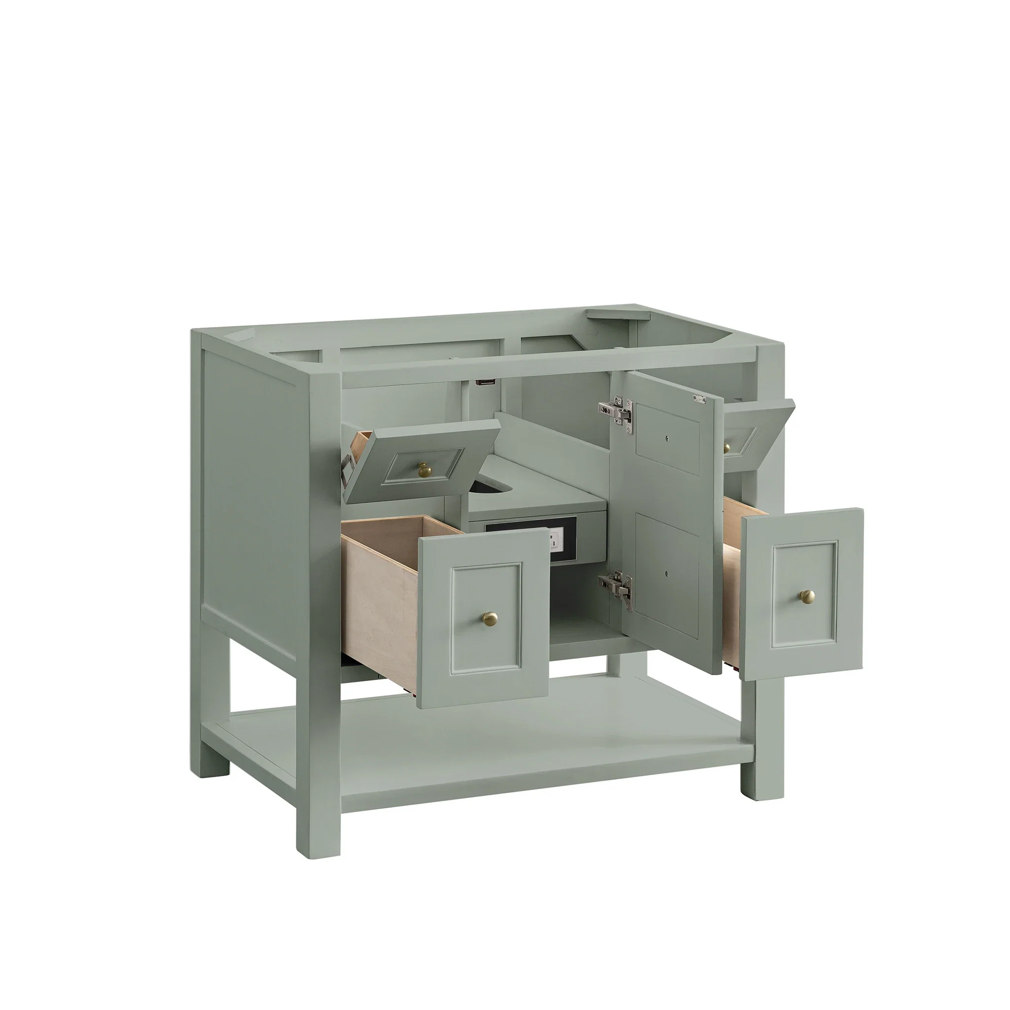 Breckenridge 36" Single Vanity, Smokey Celadon w/ 3 CM Eternal Jasmine Pearl Top