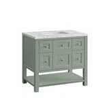 Breckenridge 36" Single Vanity, Smokey Celadon w/ 3 CM Eternal Jasmine Pearl Top